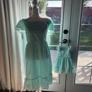 Gymboree Light Green mint Eyelet mommy and me Dress Set